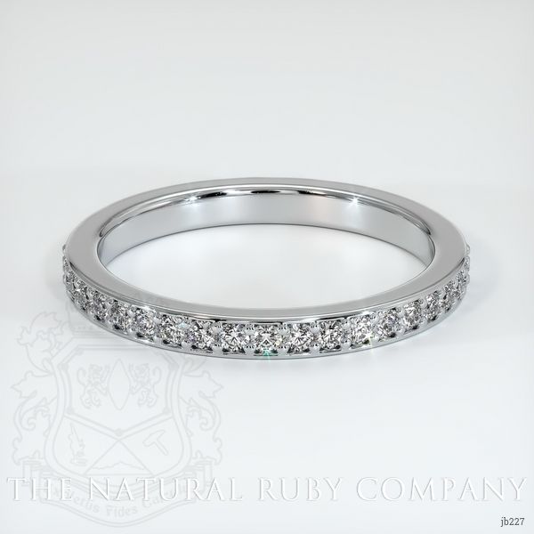14K White Gold Diamond Pave Wedding Band