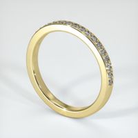 18K Yellow Gold Diamond Pave Wedding Band Image