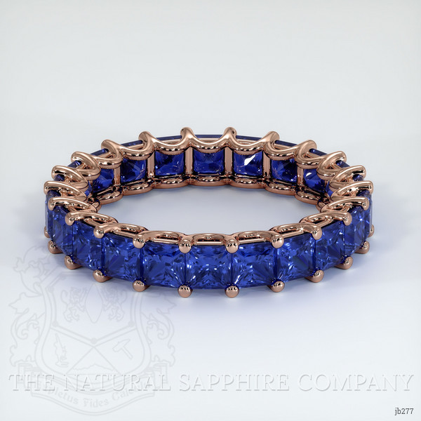 14K Rose Gold Blue Sapphire Eternity Wedding Band