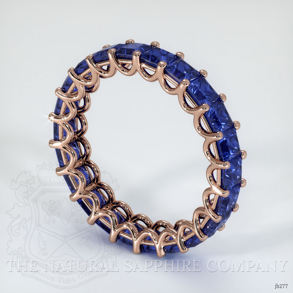 14K Rose Gold Blue Sapphire Eternity Wedding Band