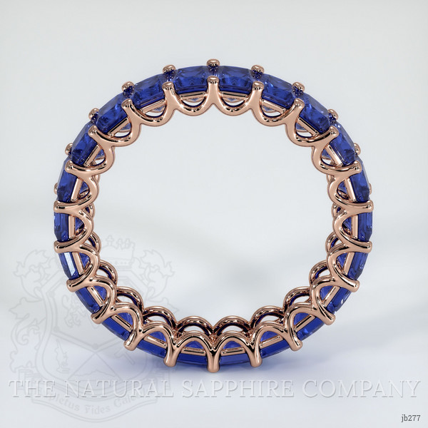 14K Rose Gold Blue Sapphire Eternity Wedding Band