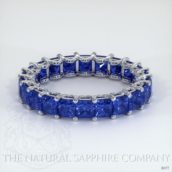 14K White Gold Blue Sapphire Eternity Wedding Band