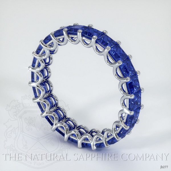 14K White Gold Blue Sapphire Eternity Wedding Band