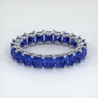 18K White Gold Blue Sapphire Eternity Wedding Band Video