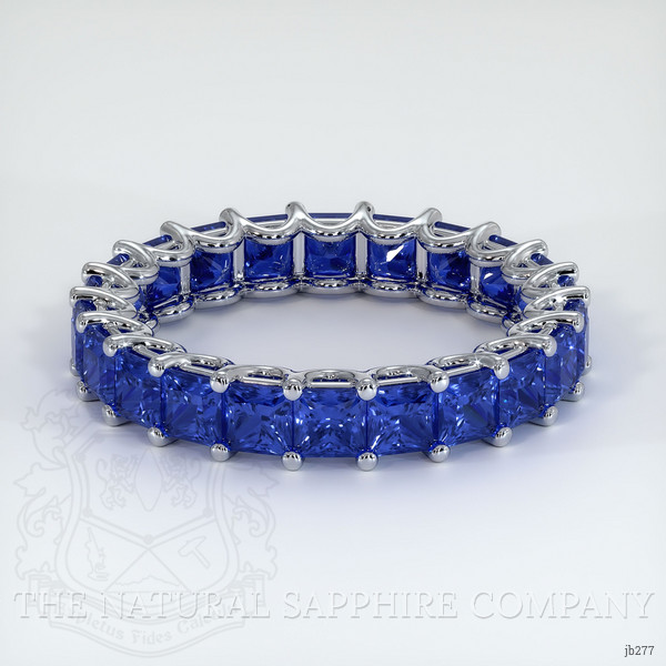 18K White Gold Blue Sapphire Eternity Wedding Band