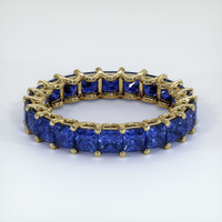 14K Yellow Gold Blue Sapphire Eternity Wedding Band Video