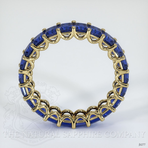 14K Yellow Gold Blue Sapphire Eternity Wedding Band