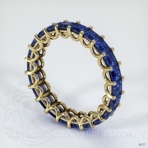 18K Yellow Gold Blue Sapphire Eternity Wedding Band