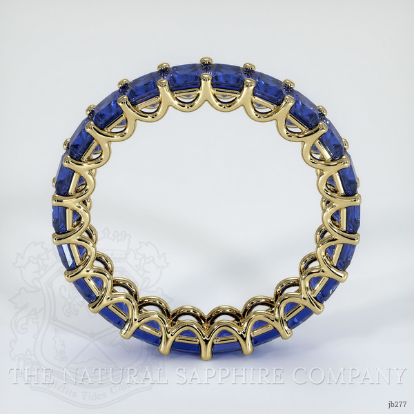18K Yellow Gold Blue Sapphire Eternity Wedding Band