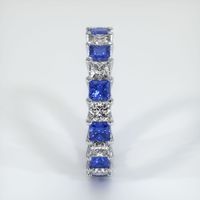 Platinum 950 Blue Sapphire and Diamond Eternity Wedding Band Image