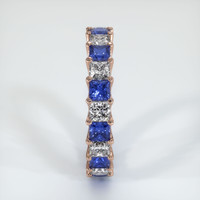 14K Rose Gold Blue Sapphire and Diamond Eternity Wedding Band Image