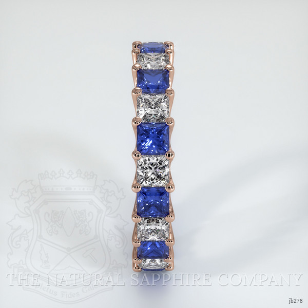 14K Rose Gold Blue Sapphire and Diamond Eternity Wedding Band