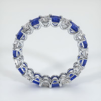 14K White Gold Blue Sapphire and Diamond Eternity Wedding Band Image