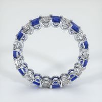 18K White Gold Blue Sapphire and Diamond Eternity Wedding Band Image