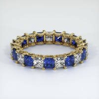 14K Yellow Gold Blue Sapphire and Diamond Eternity Wedding Band Video