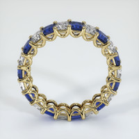 14K Yellow Gold Blue Sapphire and Diamond Eternity Wedding Band Image