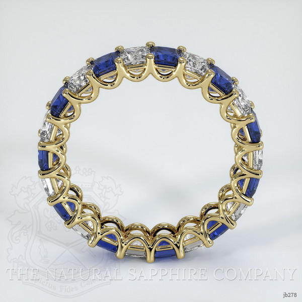 14K Yellow Gold Blue Sapphire and Diamond Eternity Wedding Band