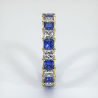 14K Yellow Gold Blue Sapphire and Diamond Eternity Wedding Band Image