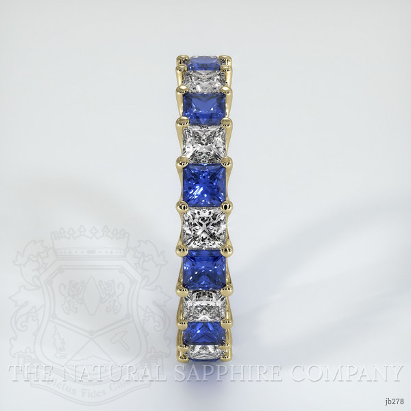 14K Yellow Gold Blue Sapphire and Diamond Eternity Wedding Band