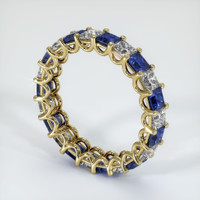 18K Yellow Gold Blue Sapphire and Diamond Eternity Wedding Band Image