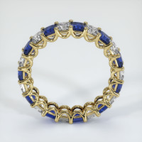 18K Yellow Gold Blue Sapphire and Diamond Eternity Wedding Band Image