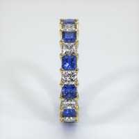 18K Yellow Gold Blue Sapphire and Diamond Eternity Wedding Band Image