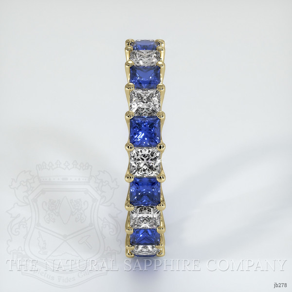 18K Yellow Gold Blue Sapphire and Diamond Eternity Wedding Band
