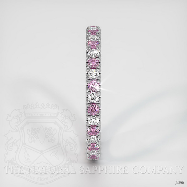 Platinum 950 Pink Sapphire and Diamond Eternity Wedding Band