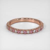 14K Rose Gold Pink Sapphire and Diamond Eternity Wedding Band Video