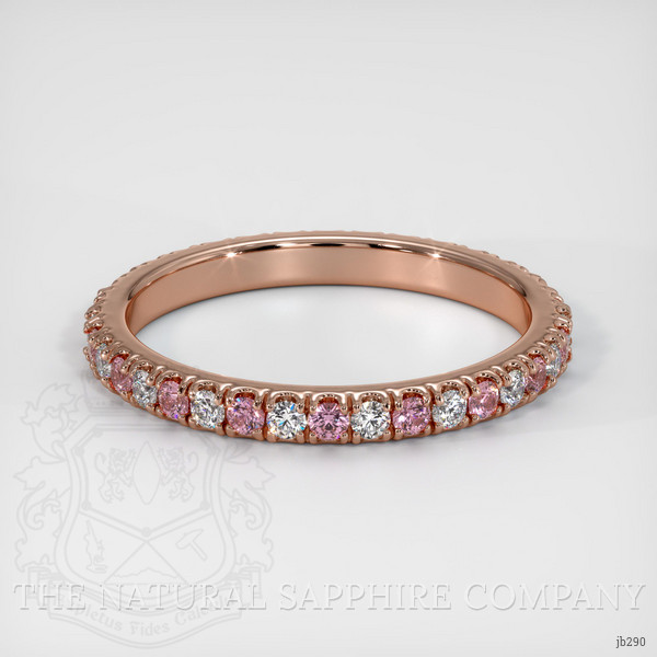 14K Rose Gold Pink Sapphire and Diamond Eternity Wedding Band