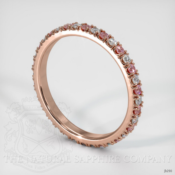 14K Rose Gold Pink Sapphire and Diamond Eternity Wedding Band