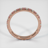 14K Rose Gold Pink Sapphire and Diamond Eternity Wedding Band Image