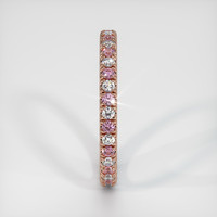14K Rose Gold Pink Sapphire and Diamond Eternity Wedding Band Image