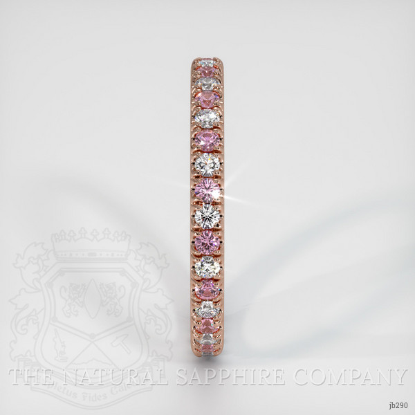 14K Rose Gold Pink Sapphire and Diamond Eternity Wedding Band