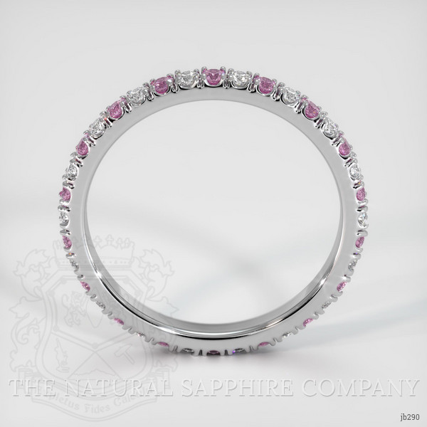 14K White Gold Pink Sapphire and Diamond Eternity Wedding Band