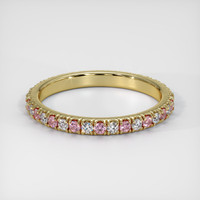 14K Yellow Gold Pink Sapphire and Diamond Eternity Wedding Band Video
