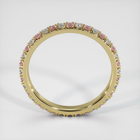 14K Yellow Gold Pink Sapphire and Diamond Eternity Wedding Band Image