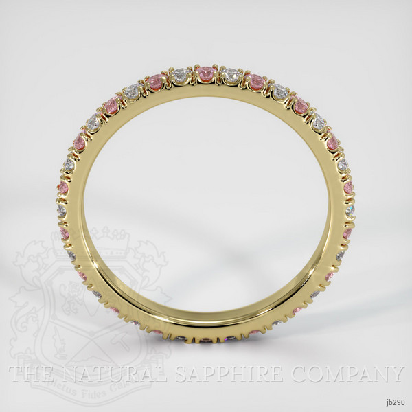 14K Yellow Gold Pink Sapphire and Diamond Eternity Wedding Band