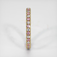 14K Yellow Gold Pink Sapphire and Diamond Eternity Wedding Band Image