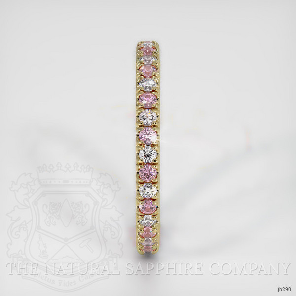 14K Yellow Gold Pink Sapphire and Diamond Eternity Wedding Band