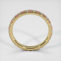 18K Yellow Gold Pink Sapphire and Diamond Eternity Wedding Band Image