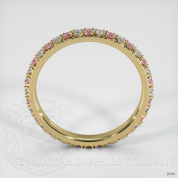 18K Yellow Gold Pink Sapphire and Diamond Eternity Wedding Band