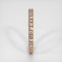 18K Yellow Gold Pink Sapphire and Diamond Eternity Wedding Band Image
