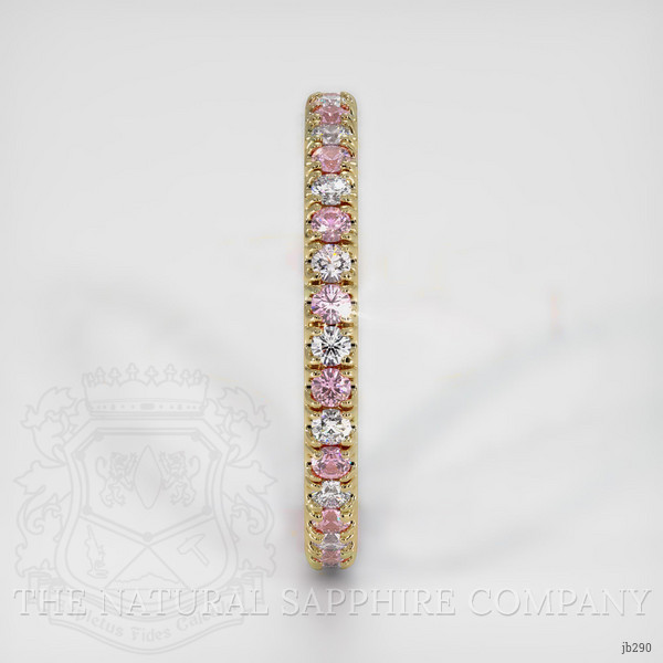 18K Yellow Gold Pink Sapphire and Diamond Eternity Wedding Band
