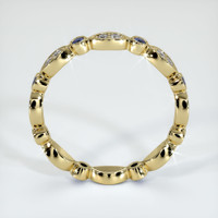 14K Yellow Gold Blue Sapphire and Diamond Antique Style Wedding Band Image