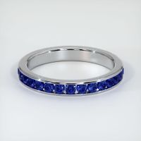 Platinum 950 Blue Sapphire Eternity Wedding Band Video