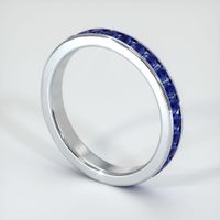 Platinum 950 Blue Sapphire Eternity Wedding Band Image