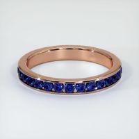 14K Rose Gold Blue Sapphire Eternity Wedding Band Video