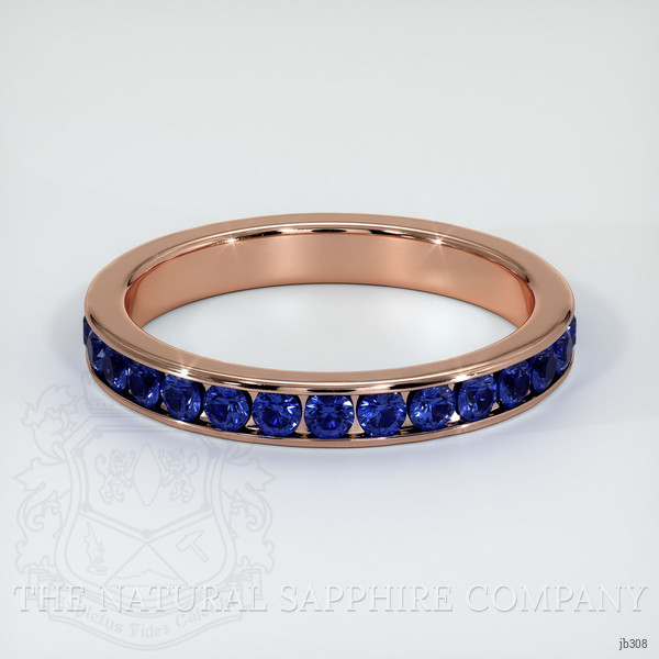 14K Rose Gold Blue Sapphire Eternity Wedding Band