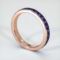 14K Rose Gold Blue Sapphire Eternity Wedding Band Image